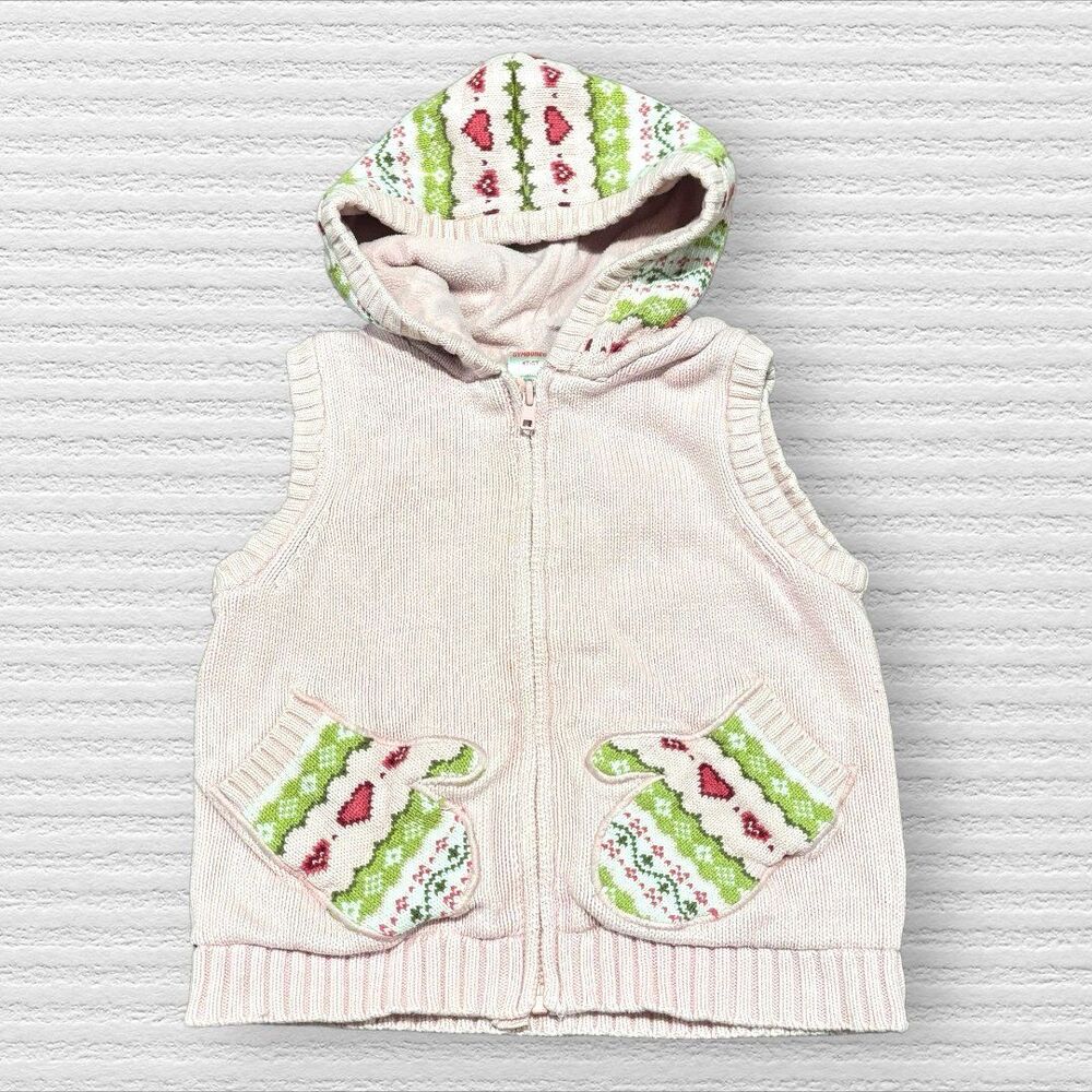 Gymboree Gingerbread Girl Fair Isle Sweater Vest 4T 2008 Pink Hooded Winter